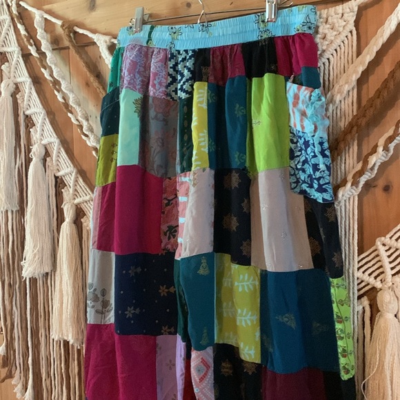 Paths Of The Spirit Bohemian Gypsy Patchwork Parachute Pants Size L/XL - Picture 11 of 14